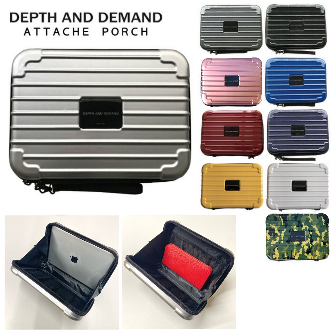 スーツケース型 ポーチ 軽量 メッシュポケット付き アタッシュケース風　DPL DEPTH AND DEMAND