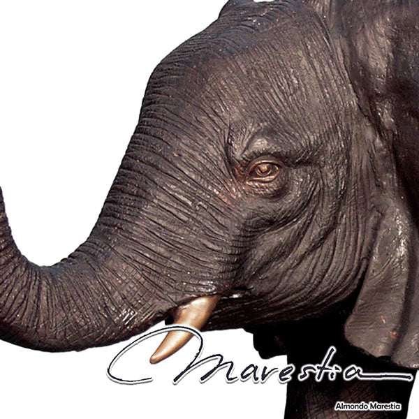 Marestia マレスティア 鼻を上げた子象(エレファント) オブジェ 動物 象 オーナメント 彫刻 銅像 アンティーク インテリア 店舗装飾 青銅 置き物 置物 庭 ガーデン 縁起物 カフェ 看板 玄関 送料無料