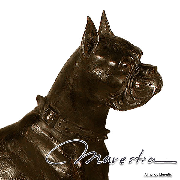 Marestia ボクサー オブジェ マレスティア インテリア置物 【オーナメント 置き物 彫刻 真鍮 ブロンズ】<BR>【犬 ドッグ】<BR>【庭 ガーデン テーブル 玄関 店舗装飾品】 送料無料