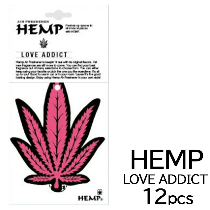 HEMP ヘンプ ラブアディクト 吊り下げタイプ 12枚セット エア フレッシュナー 車 LOVE ADDICT