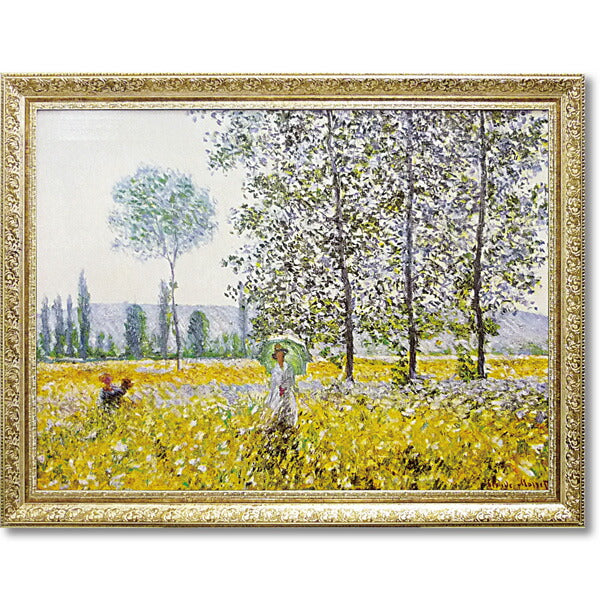 絵画 額入り モネ 【Champs au Printemps 1884】 壁掛け アート 名画 北欧