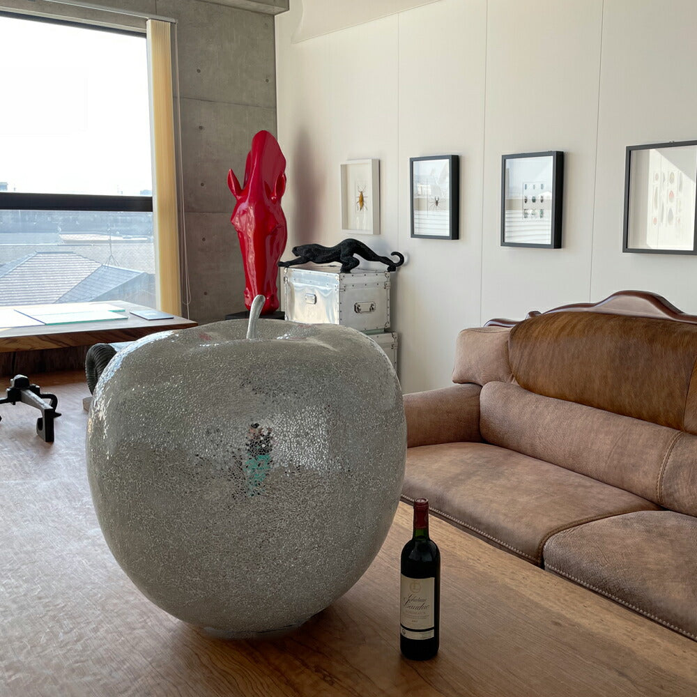 白リンゴ アートオブジェ 大 インテリア りんご 店舗 開店祝い 大型 贈り物 高級 置物 おしゃれ FRP300