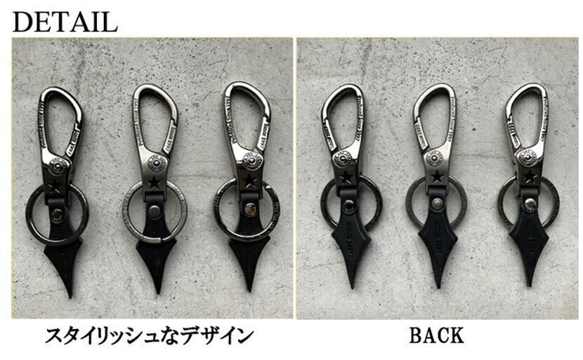 キーホルダー レザー 革 おしゃれ ブランド メンズ レディース イタリアンレザー ブラック レッド イエロー DEPTH AND DEMAND 【KH56】 送料無料