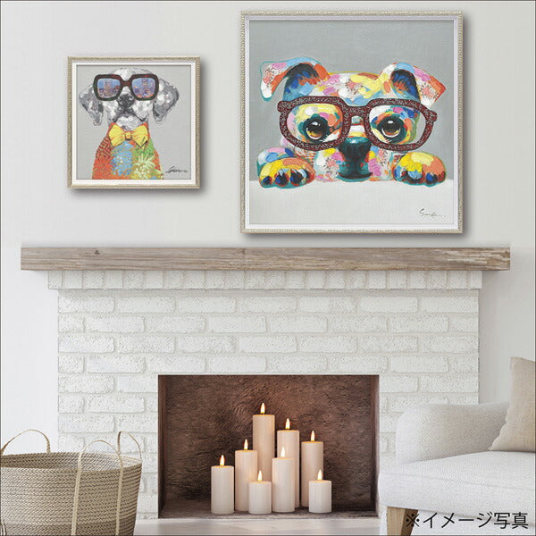 絵画 額入り オイルペイント 【ビュー シティ ドッグ(Sサイズ)】