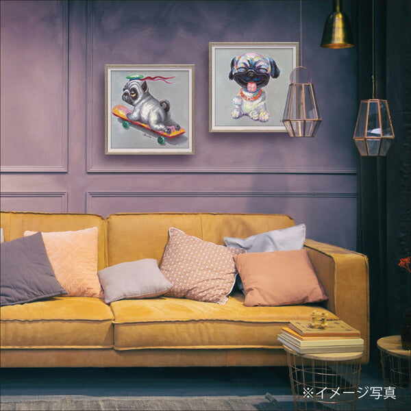 絵画 額入り オイルペイント 【アッカンベー(Sサイズ)】