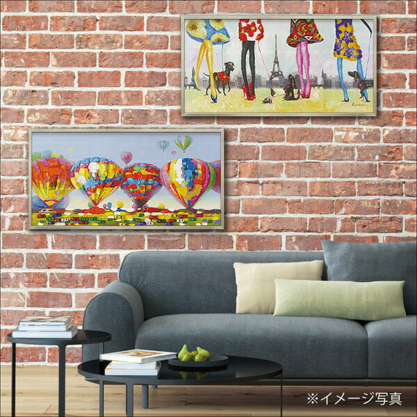 絵画 額入り オイルペイント 【エア バルーン】