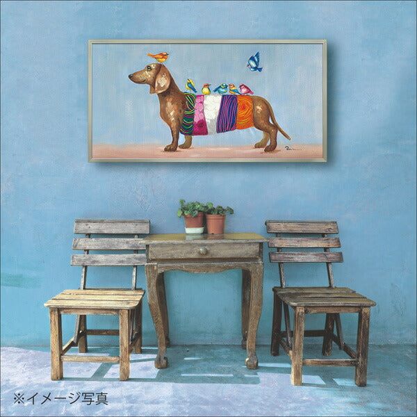 絵画 額入り オイルペイント 【バーズ オン ダックス】