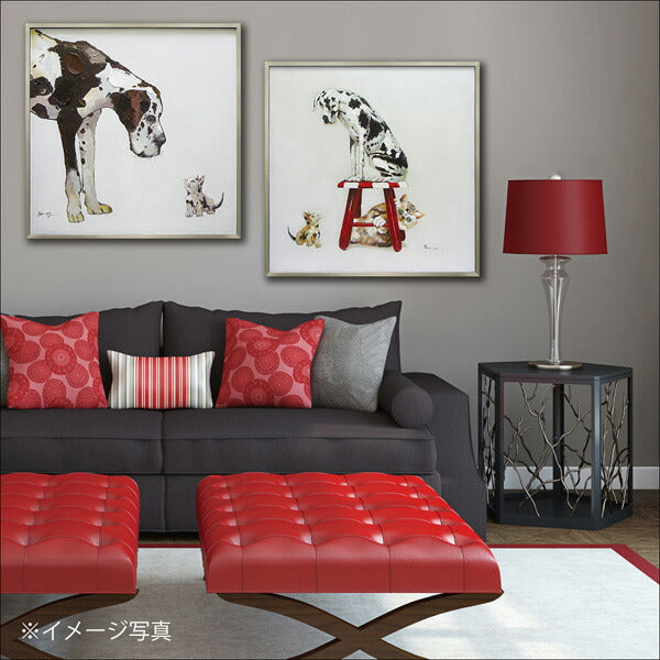 絵画 額入り オイルペイント 【ベスト フレンド】