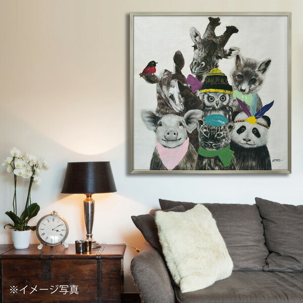 絵画 額入り オイルペイント 【アニマルズ(Lサイズ)】