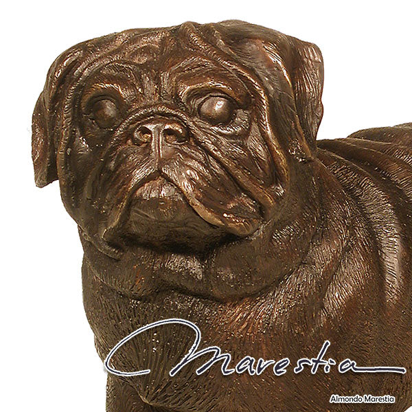 Marestia パグ オブジェ マレスティア インテリア 置物 オーナメント 置き物 彫刻 真鍮 ブロンズ 犬 ドッグ 庭 ガーデン テーブル 玄関 店舗装飾品 エクステリア 高級 送料無料