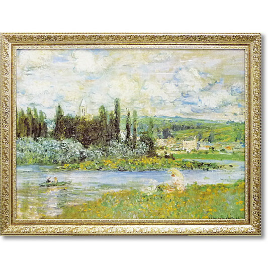 絵画 額入り モネ 【Vetheuil sur Seine 1880】 インテリア おしゃれ 壁掛け アート 名画 リビング 玄関 北欧 癒し 引越し祝い 風景画 プレゼント 記念日 応接室 印象派 飾り 贈り物