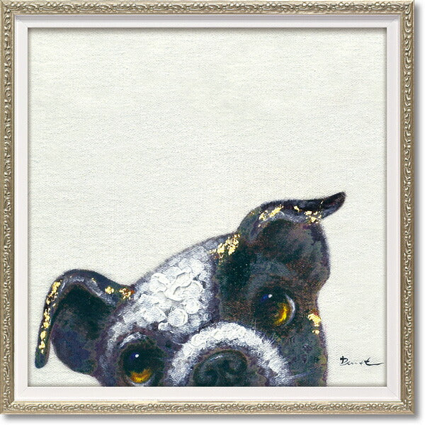 絵画 額入り オイルペイント 【ピーパ ドッグ1(Sサイズ)】