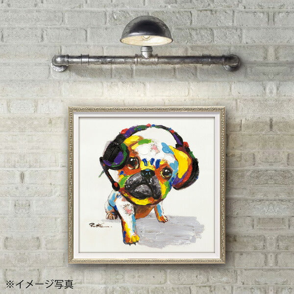 絵画 額入り オイルペイント 【B dog(Sサイズ)】